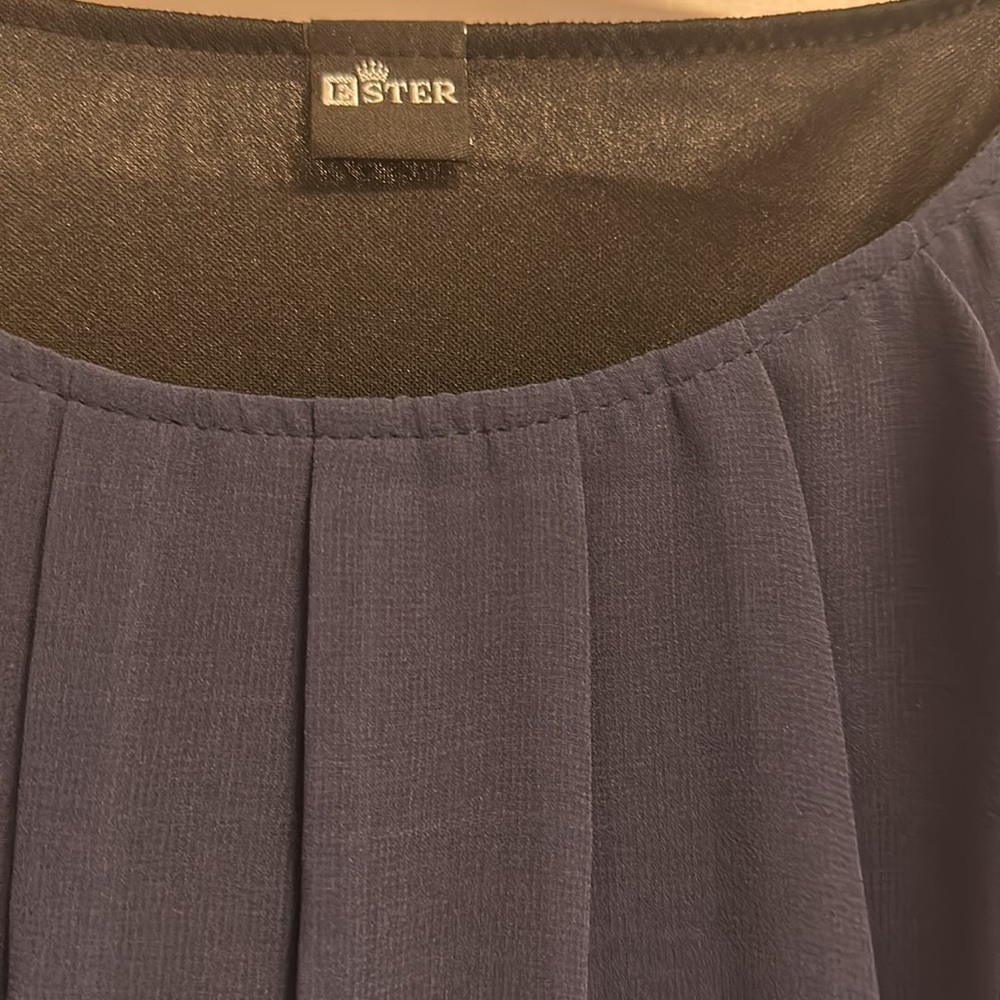 NWT Dress in Blue & Pink with lining, stretch, double frill, belt! Size UK M/L - Picture 4 of 14